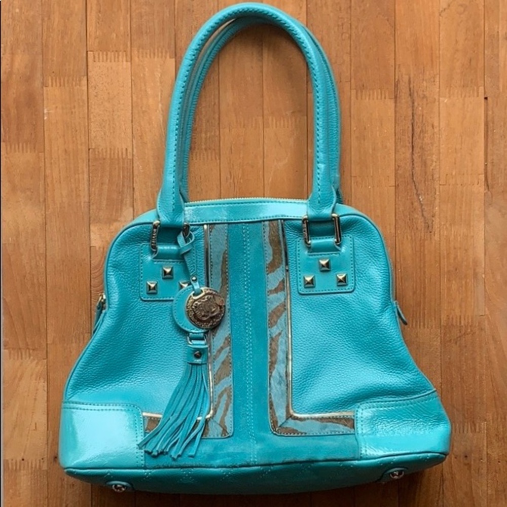 Sharif blue leather Crossbody Vintage purse